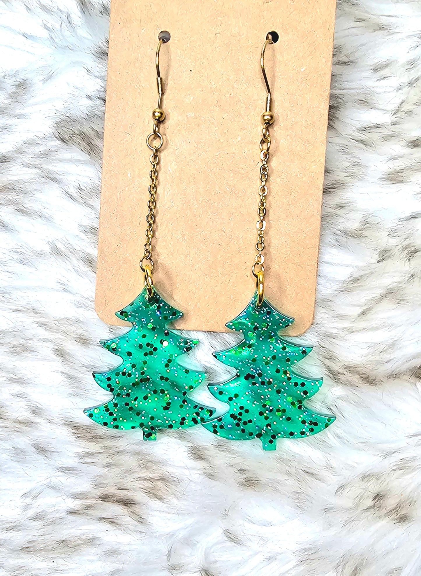Christmas Tree Dangle Earrings