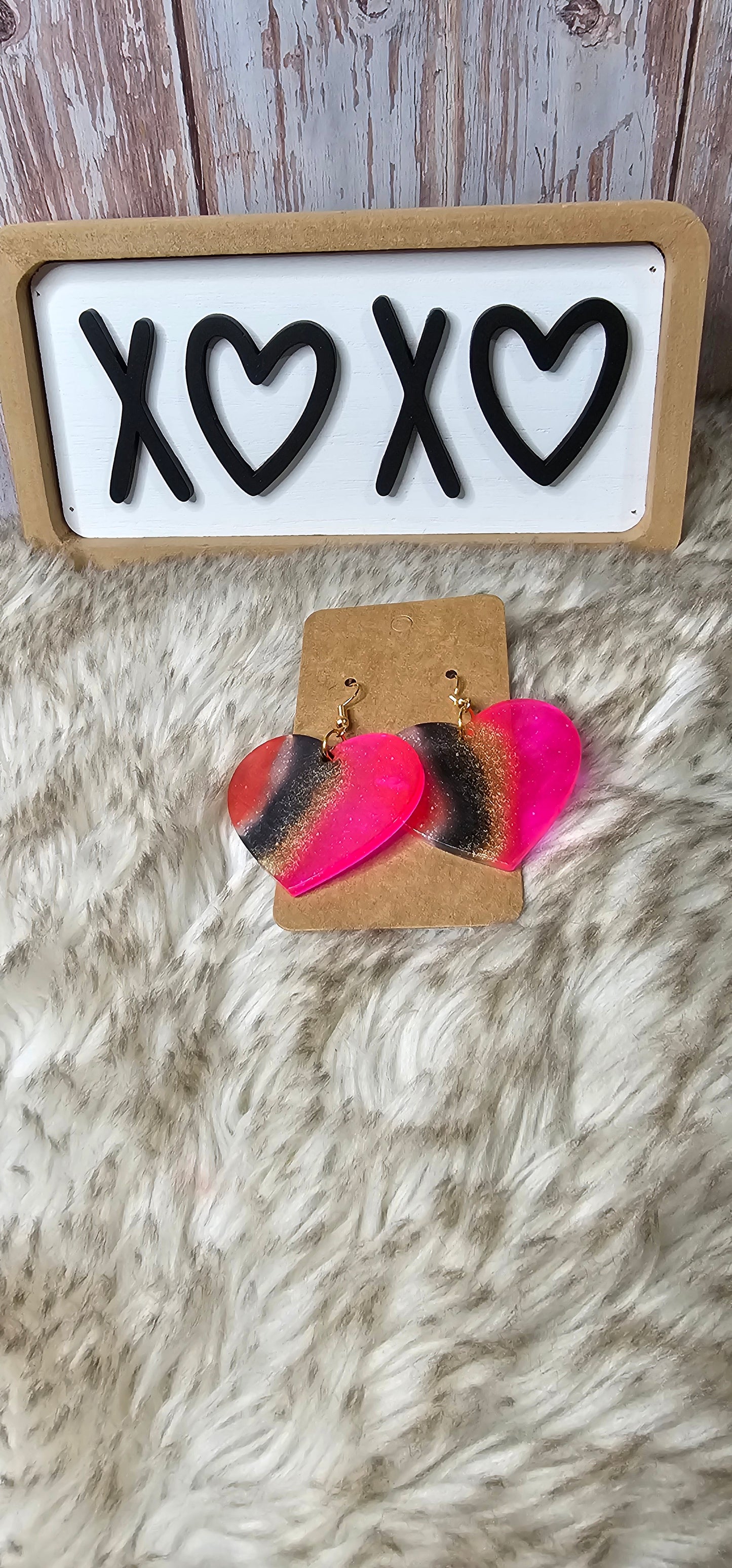 Multicolor glitter dangle hearts
